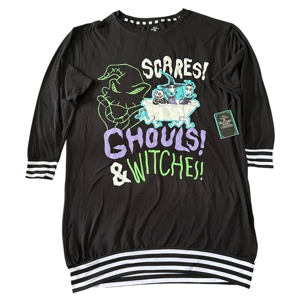 The Nightmare Before Christmas Pajama Shirt Women's Size XS Nightgown Sleepshirt - Picture 1 of 6